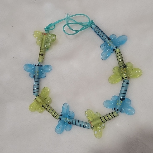 Set of 8 handmade Lampworked glass beads dragonfly - Picture 4 of 4